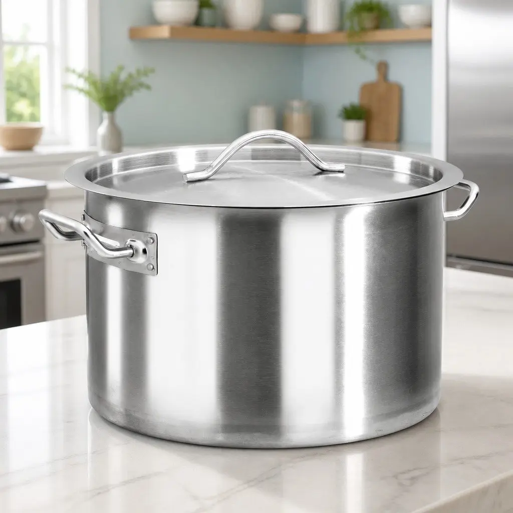 Stock Pot Stainless Steel 32L Large Cooking Silver