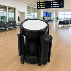 200cm Black Retractable Belt Barrier for Events