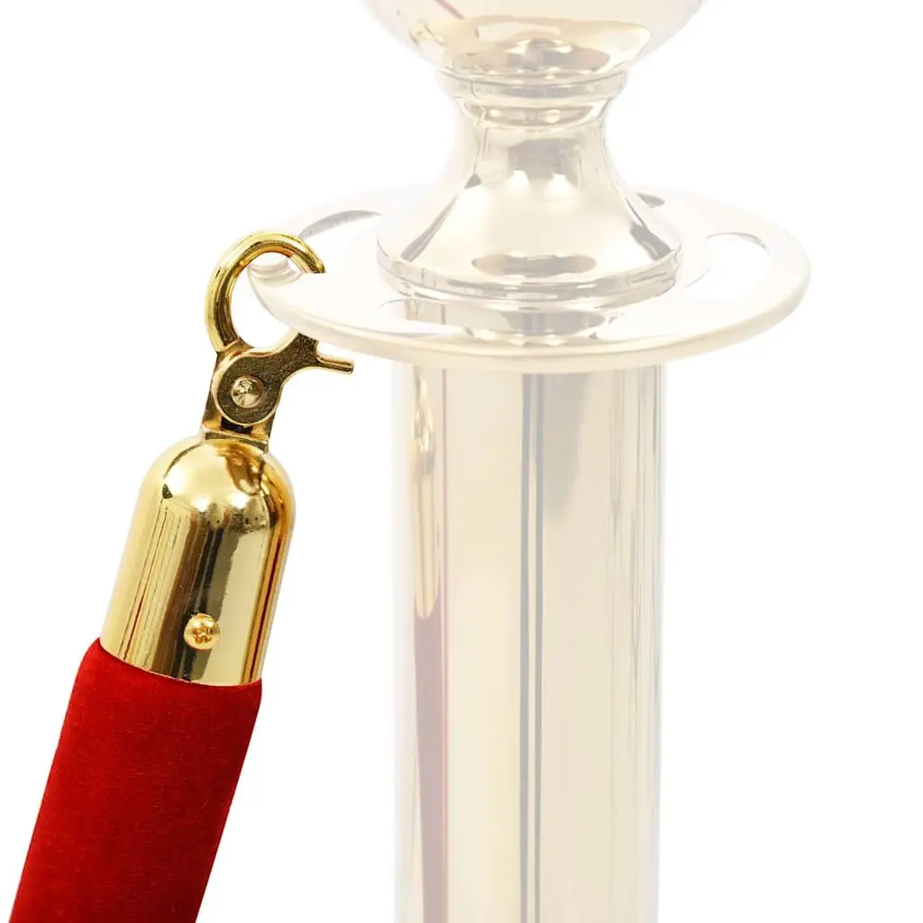 Velvet Stanchion Rope Red Foam Core 6 Feet Crowd Control Barrier Queue Line Safety
