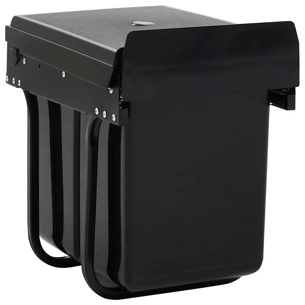 Kitchen Cupboard Pull-Out Waste Bin Soft-Close 20L Black Rubbish Container