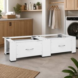 Practical White Pedestal Stand for Your Laundry Machines