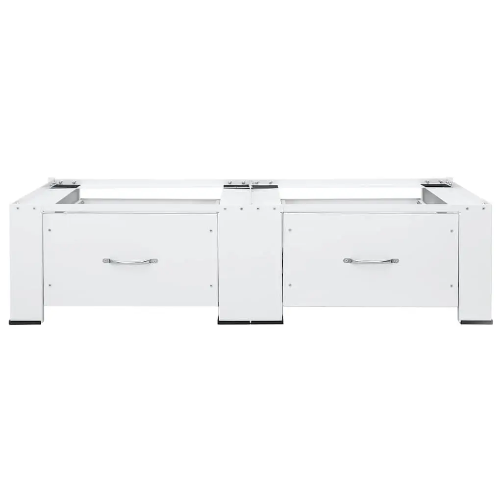 Washer Dryer Pedestal Stand Steel White Storage Riser with Drawers