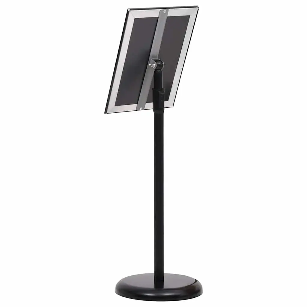 A4 Floor Display Stand Aluminium Alloy Black Pedestal Poster Holder Rotatable Panel