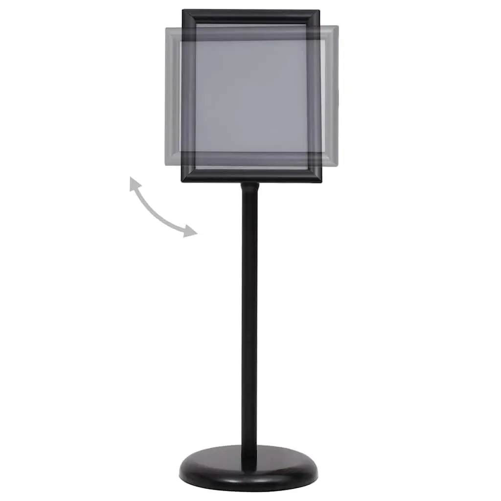 A4 Floor Display Stand Aluminium Alloy Black Pedestal Poster Holder Rotatable Panel
