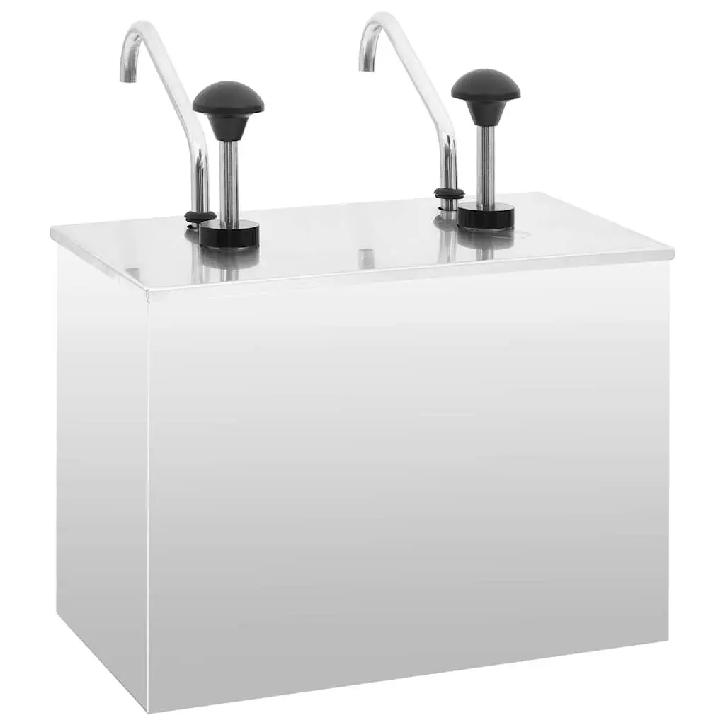 Sauce Dispenser Stainless Steel Pump 2 x 3.5L Silver