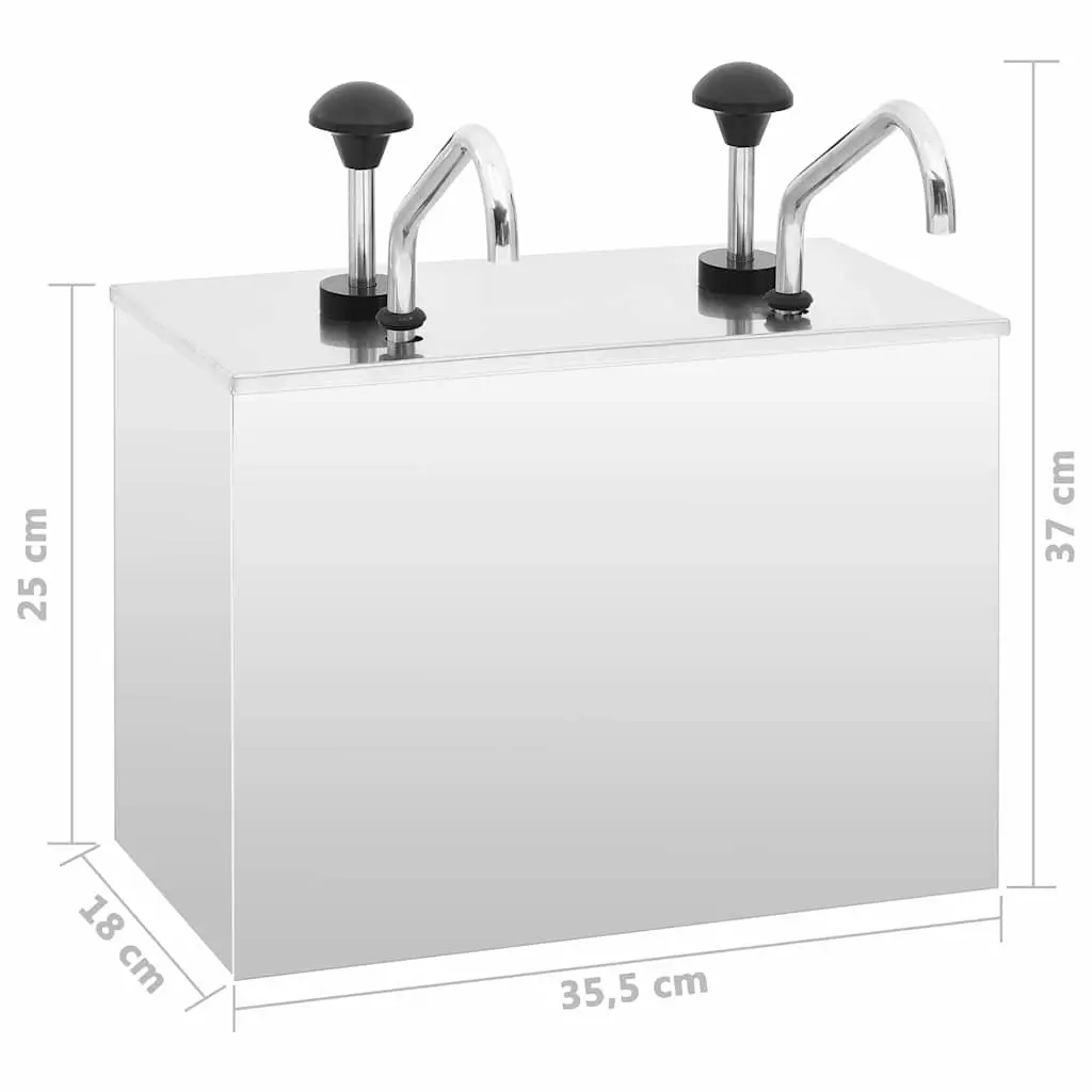 Sauce Dispenser Stainless Steel Pump 2 x 3.5L Silver