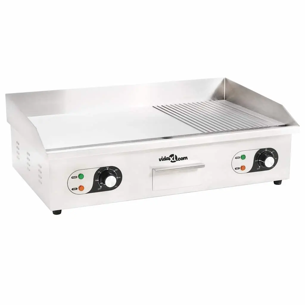 Electric Griddle Stainless Steel 4400W Dual Surface Cooking Appliance Silver