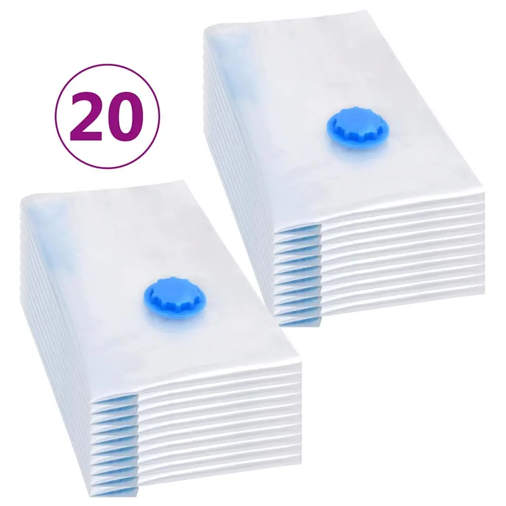 Vacuum Bags Compression Transparent Set 20 Piece 60x40cm for Clothing Storage