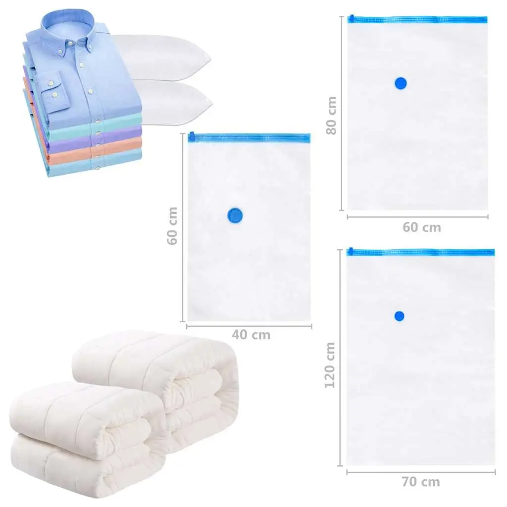 Vacuum Bags Compression Transparent Set 20 Piece 60x40cm for Clothing Storage