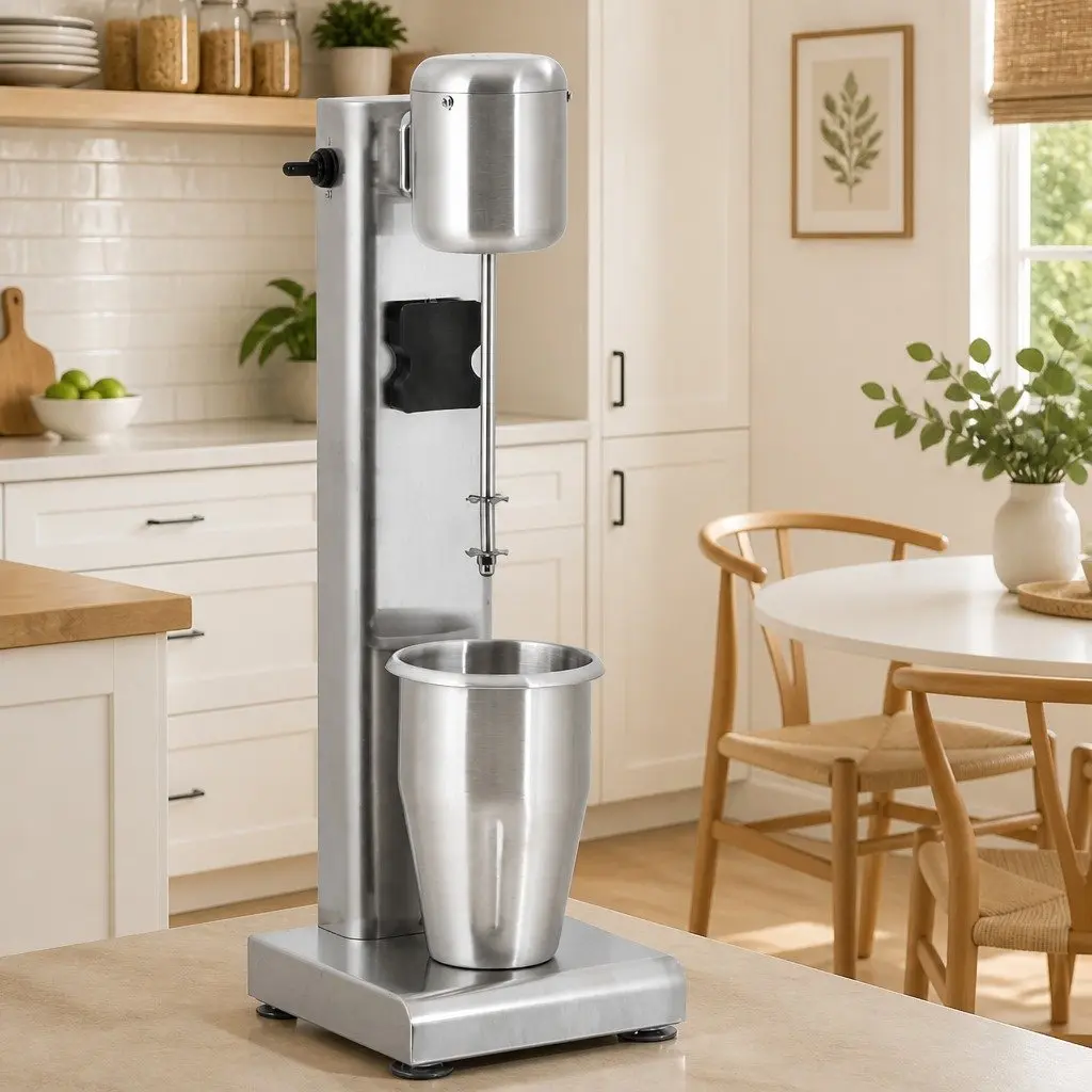 Milkshake Mixer Stainless Steel Professional 1L Silver Blender for Smoothies and Protein Shakes