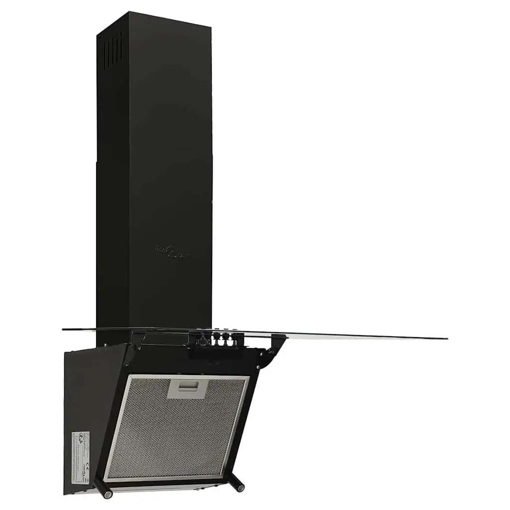 Wall Mounted Range Hood Tempered Glass 60cm Black