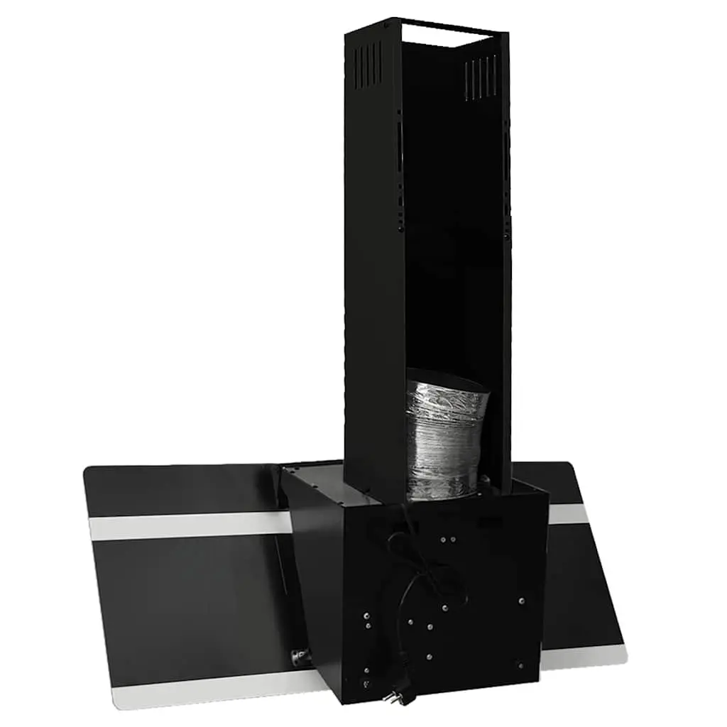 Wall Range Hood 90cm Steel Tempered Glass Black 297m³/h