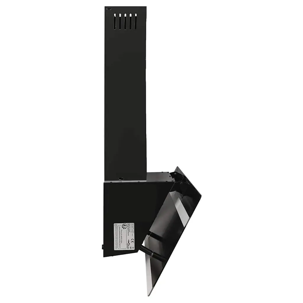 Wall Range Hood 90cm Steel Tempered Glass Black 297m³/h