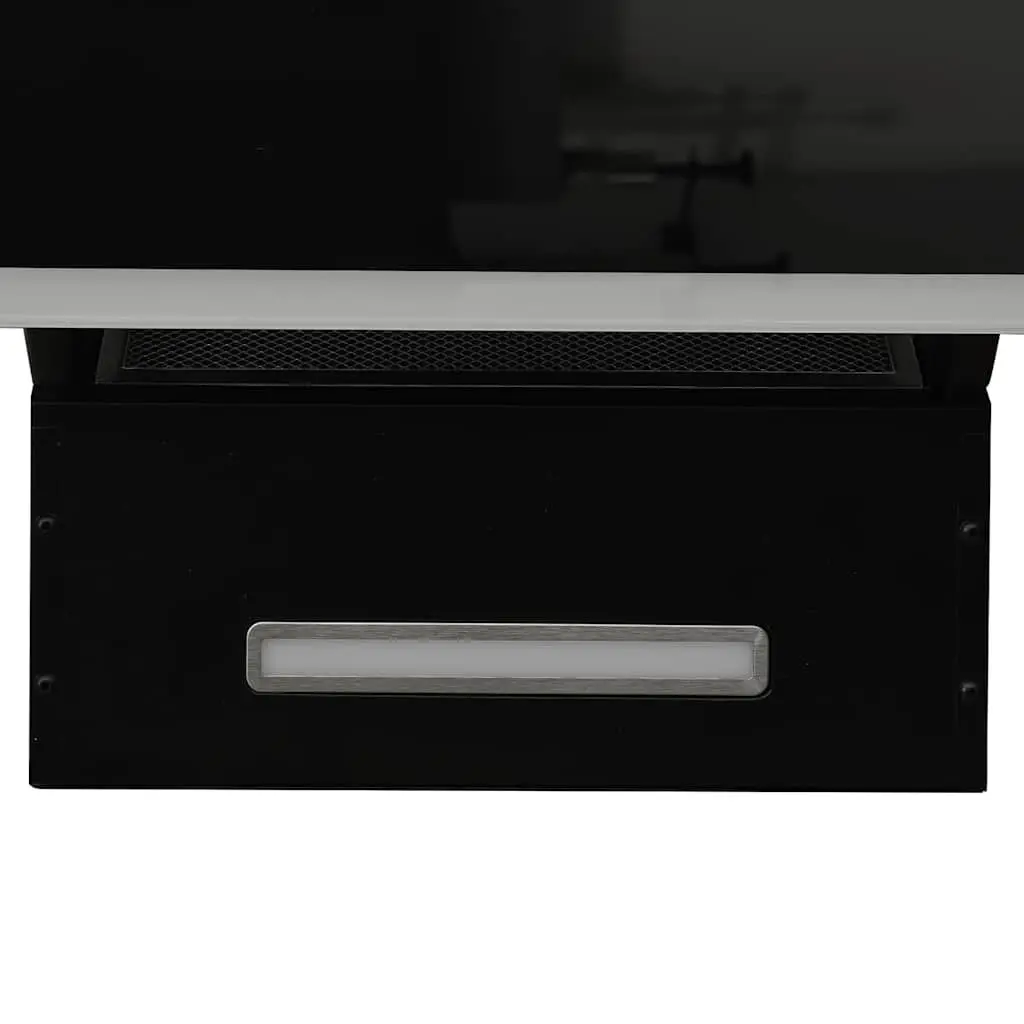 Wall Range Hood 90cm Steel Tempered Glass Black 297m³/h