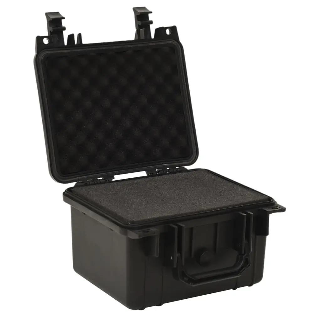 Portable Hard Case Black Camera Equipment Storage with Foam Insert 27 x 25 x 18 cm