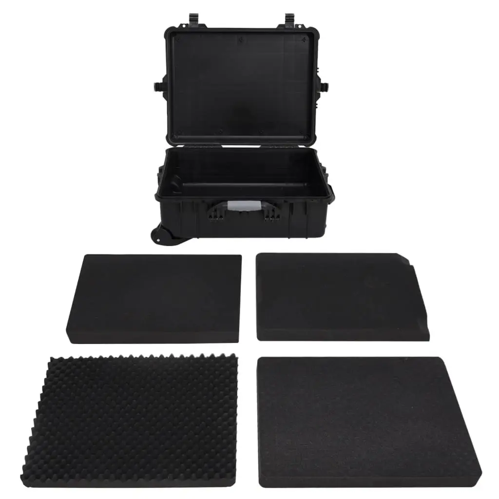 Flight Case Hard Shell Black Wheeled Portable Travel Luggage