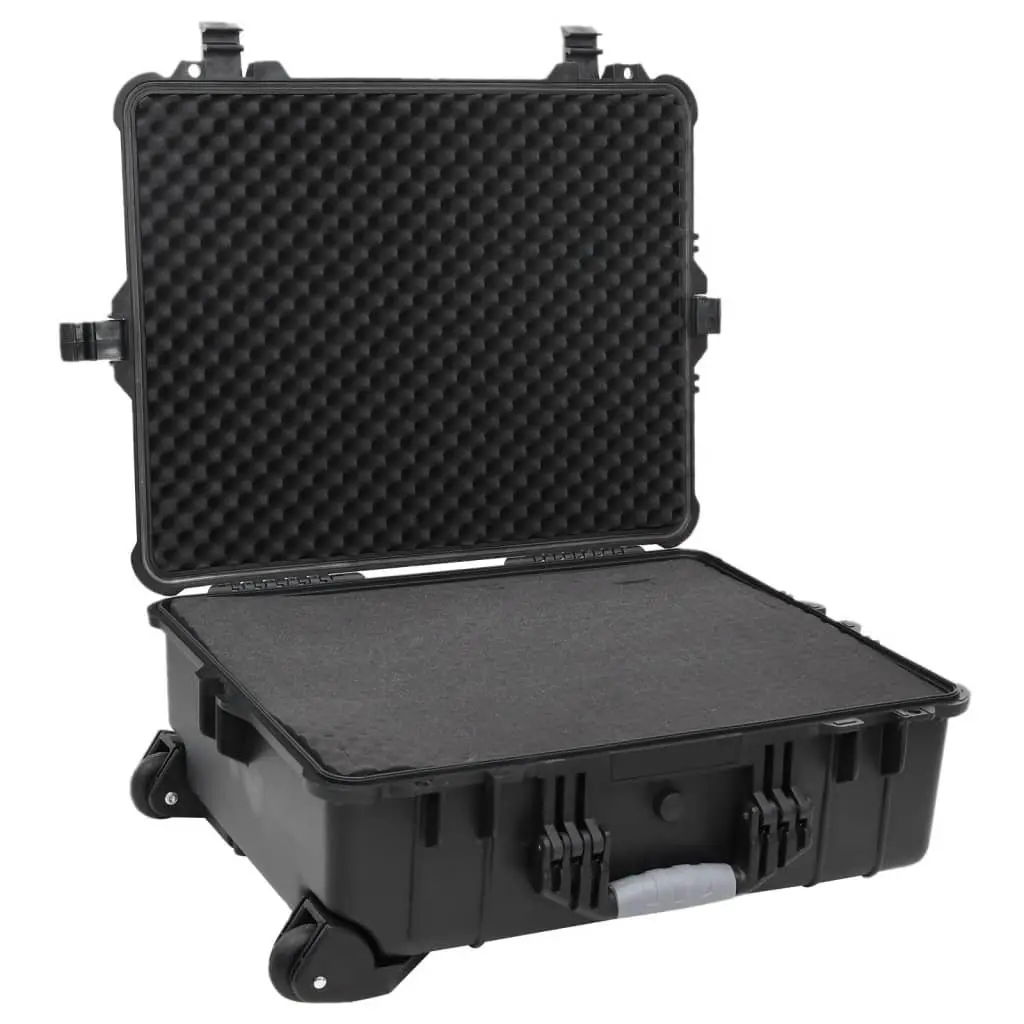 Flight Case Hard Shell Black Wheeled Portable Travel Luggage