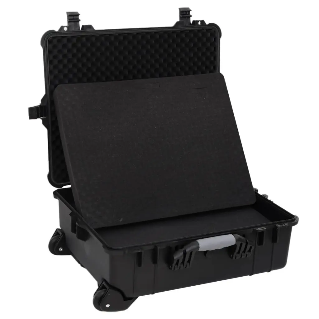 Flight Case Hard Shell Black Wheeled Portable Travel Luggage