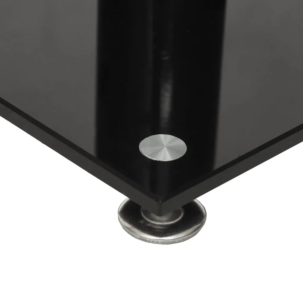 Speaker Stands Pair Black Tempered Glass 3 Pillar Design Audio Accessories