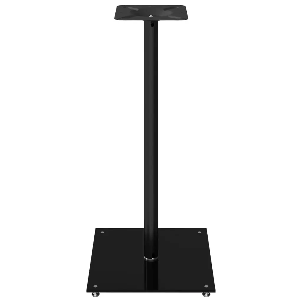 Speaker Stands Pair Black Tempered Glass Pillar Design Wire Management Audio
