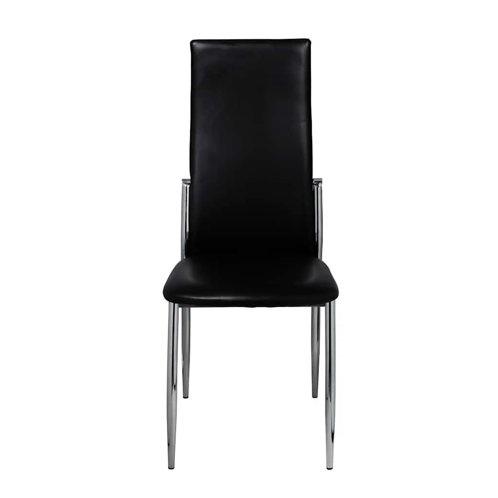 Dining Chairs Faux Leather Black Set 4