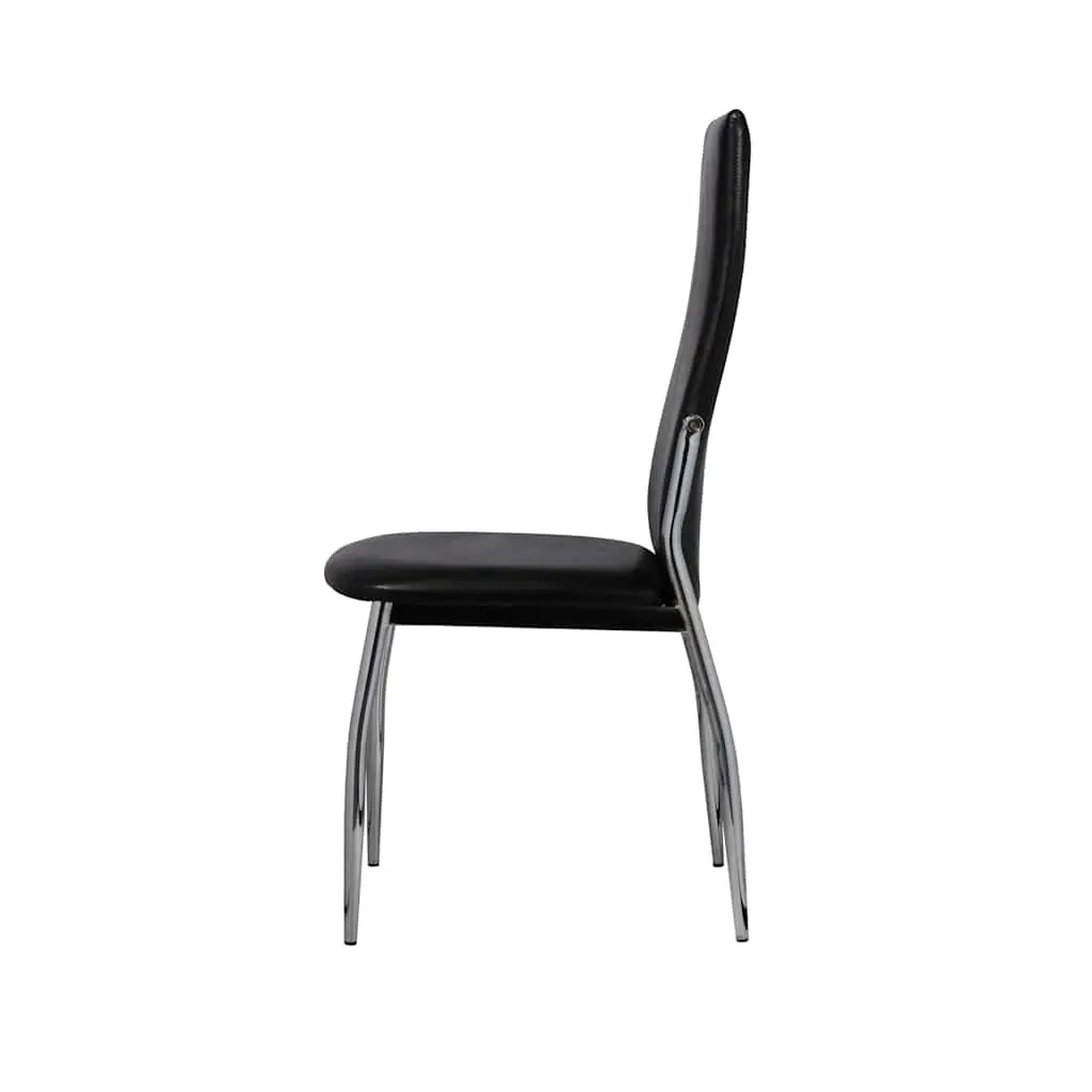 Dining Chairs Faux Leather Black Set 4