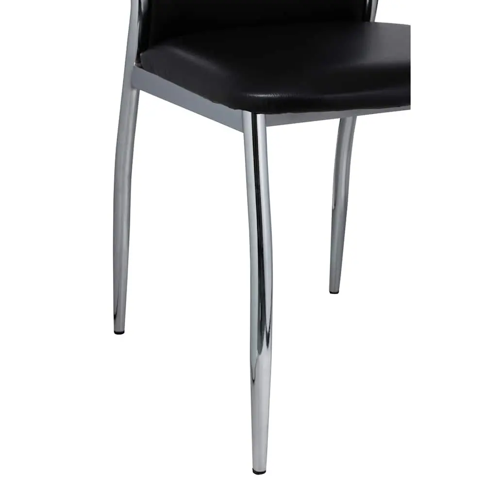 Dining Chairs Faux Leather Black Set 4