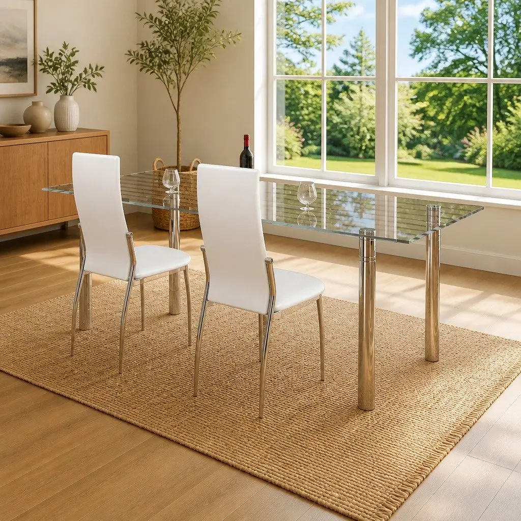 Dining Chairs Synthetic Leather Ergonomic 2 Piece White