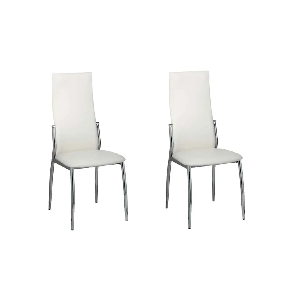 Dining Chairs Synthetic Leather Ergonomic 2 Piece White