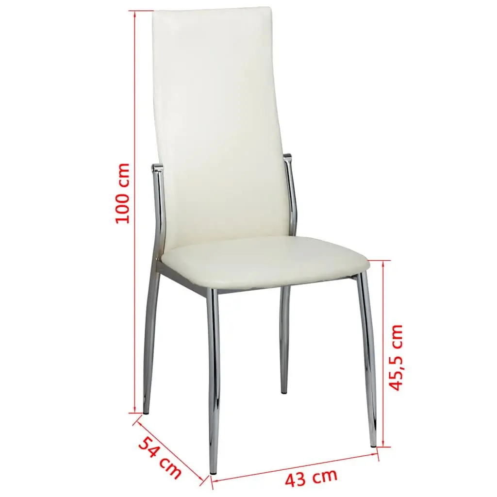 Dining Chairs Synthetic Leather Ergonomic 2 Piece White