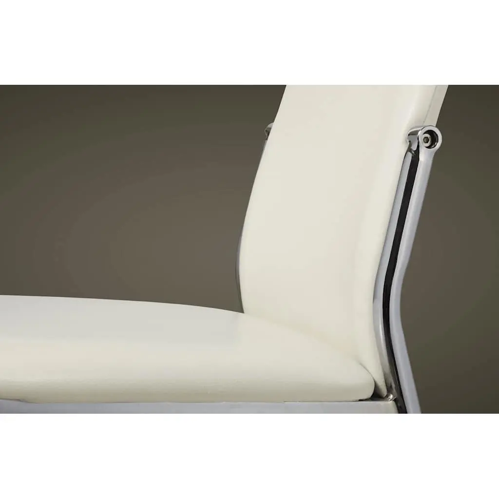 Dining Chairs 4 pcs White Faux Leather Kitchen Room Seating Ergonomic Design