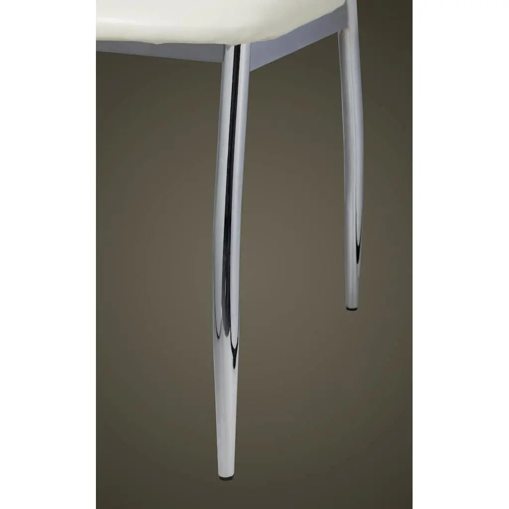 Dining Chairs 4 pcs White Faux Leather Kitchen Room Seating Ergonomic Design