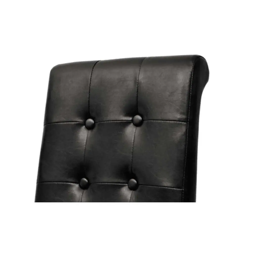 Dining Chairs 2 pcs Black Padded Seats Backrests Kitchen Room Furniture Set