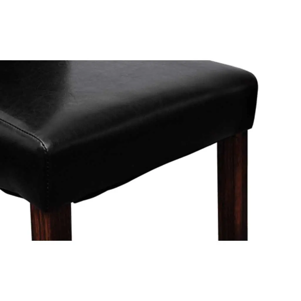 Dining Chairs 2 pcs Black Padded Seats Backrests Kitchen Room Furniture Set