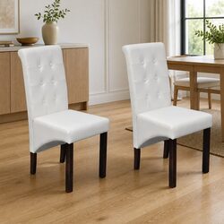 Practical Set of 2 White Dining Chairs for Everyday Use