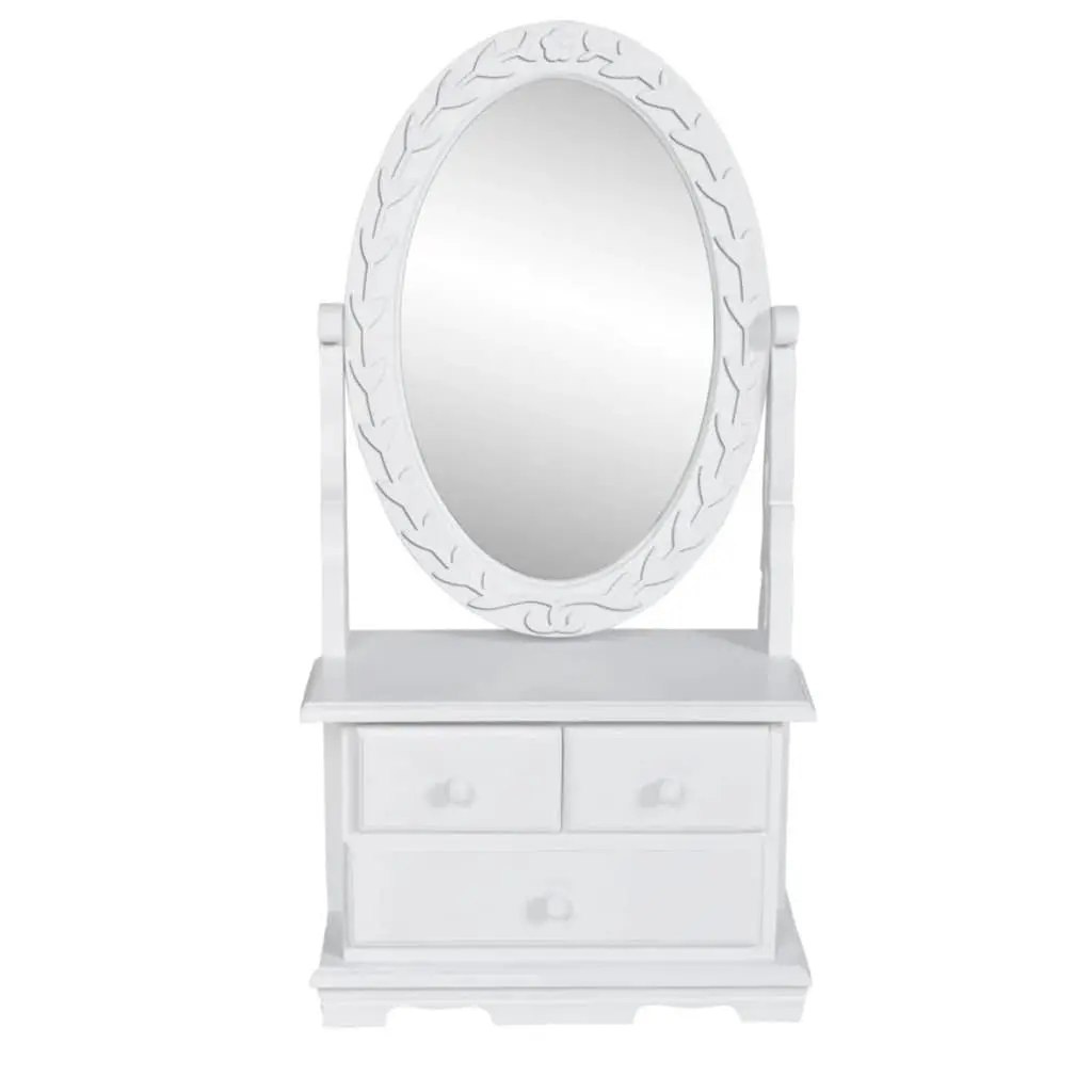 White Vanity Makeup Table with Storage