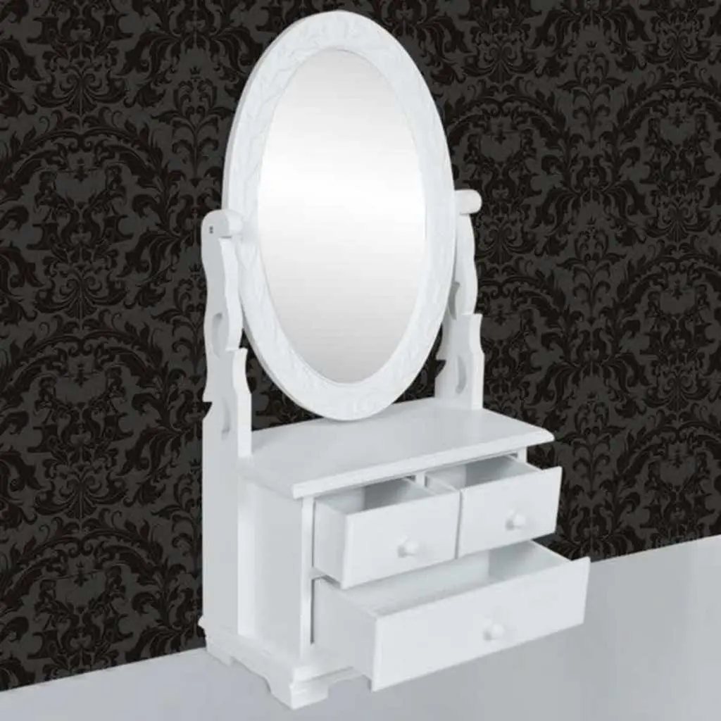 White Vanity Makeup Table with Storage