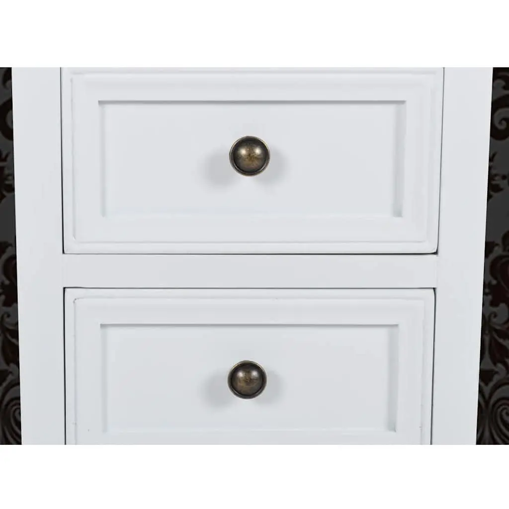Bedside Tables MDF White Set of 2 with Drawers