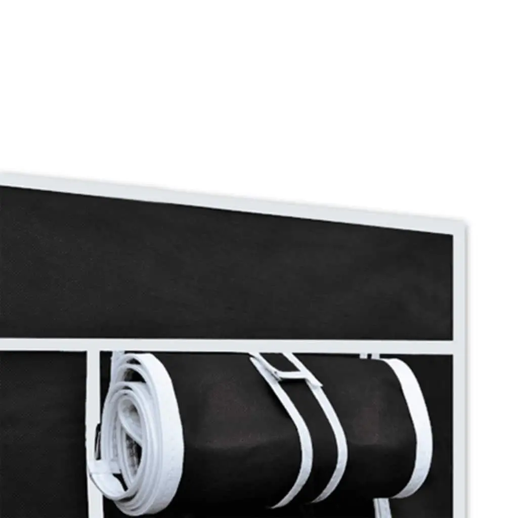 Folding Wardrobe Fabric 2 pcs Black Portable Storage Organizer