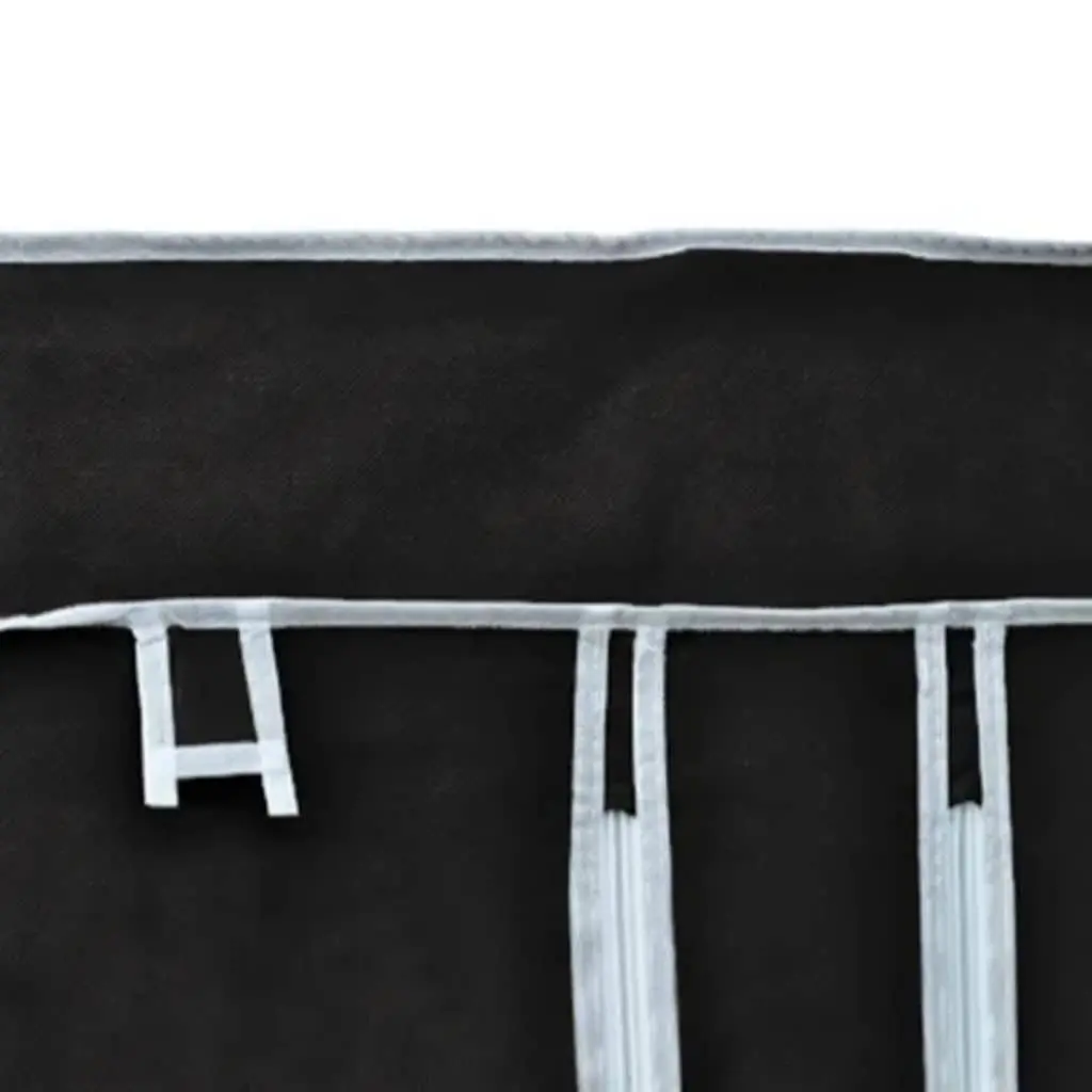 Folding Wardrobe Fabric 2 pcs Black Portable Storage Organizer