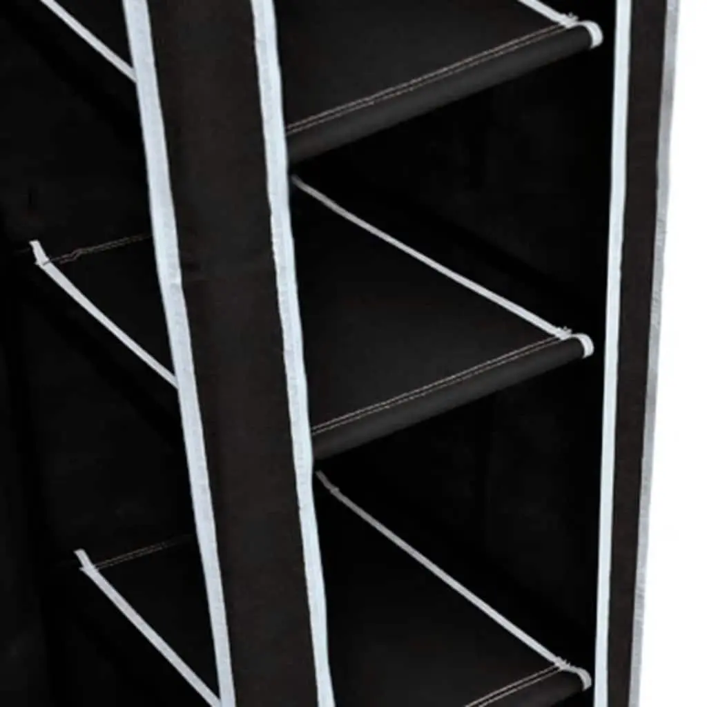 Folding Wardrobe Fabric 2 pcs Black Portable Storage Organizer