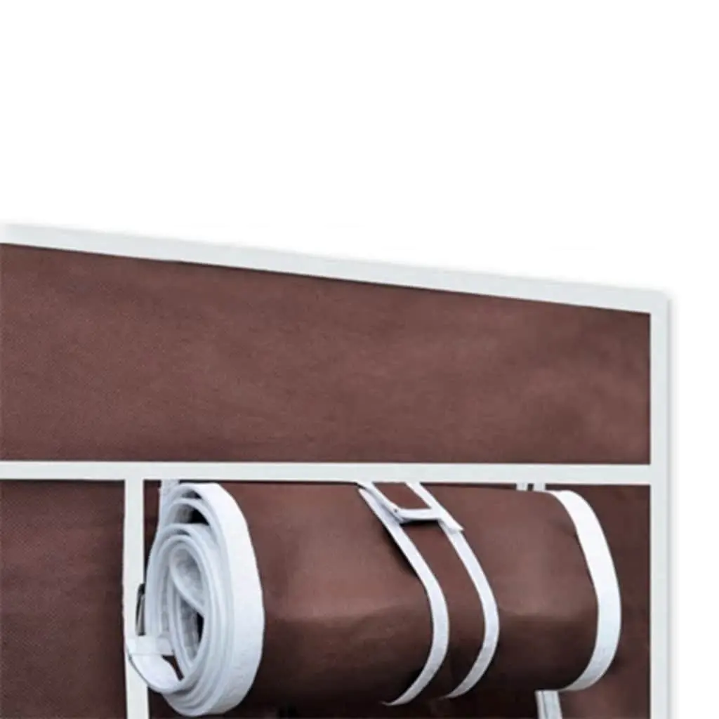 Folding Fabric Wardrobes Fleece Fabric 2pcs Brown Portable Storage Closet