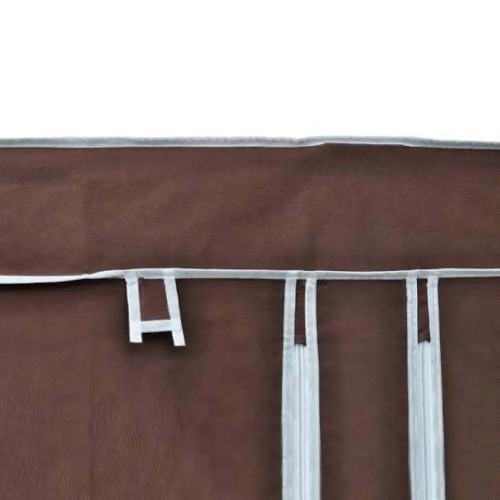Folding Fabric Wardrobes Fleece Fabric 2pcs Brown Portable Storage Closet