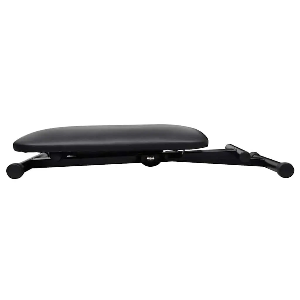 Adjustable Piano Keyboard Stool Steel X-Frame Foldable Black