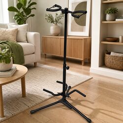 Practical Double Guitar Stand for Home Use