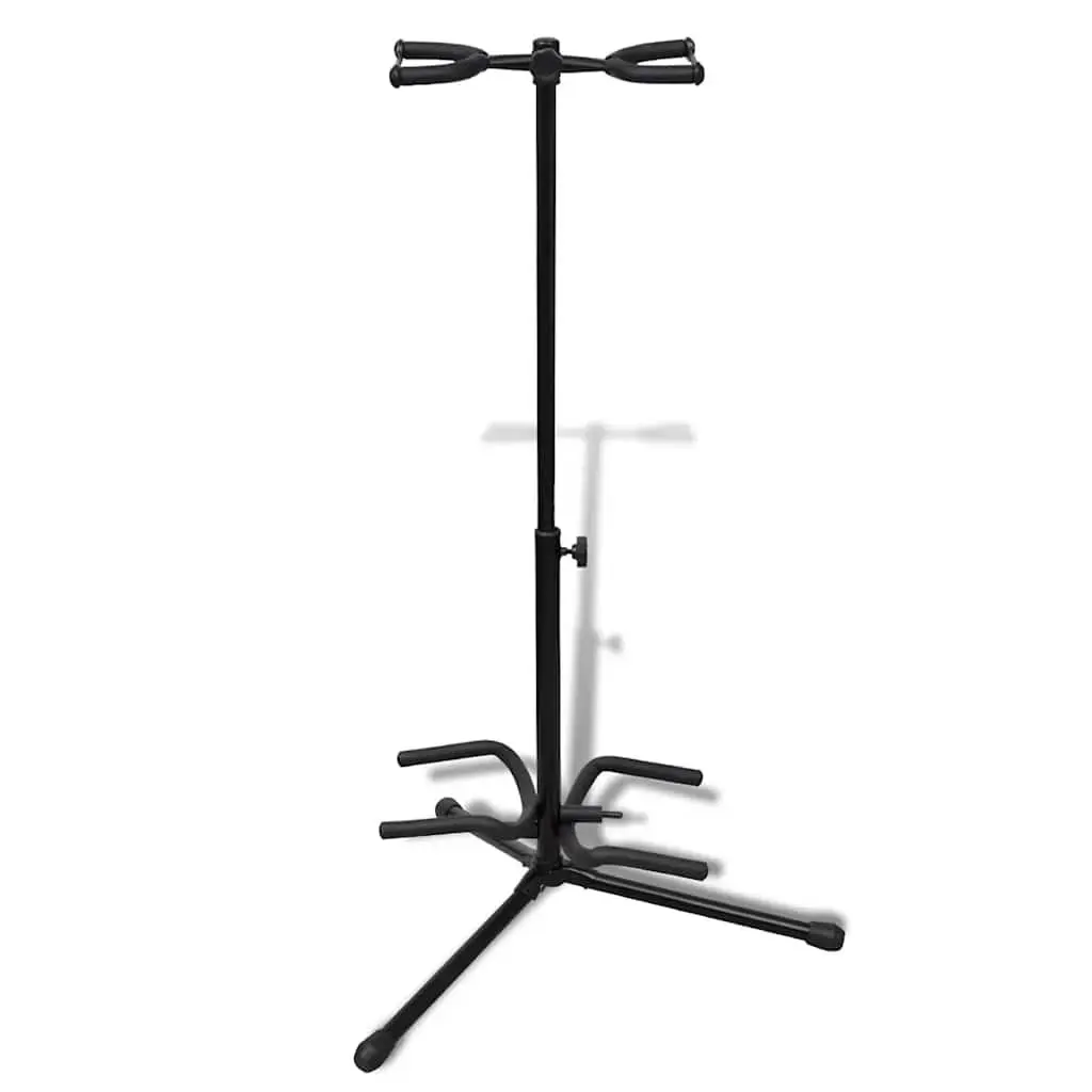 Double Guitar Stand Adjustable Steel Foldable Portable Two Guitar Holder