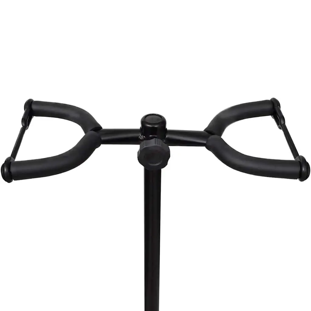 Double Guitar Stand Adjustable Steel Foldable Portable Two Guitar Holder