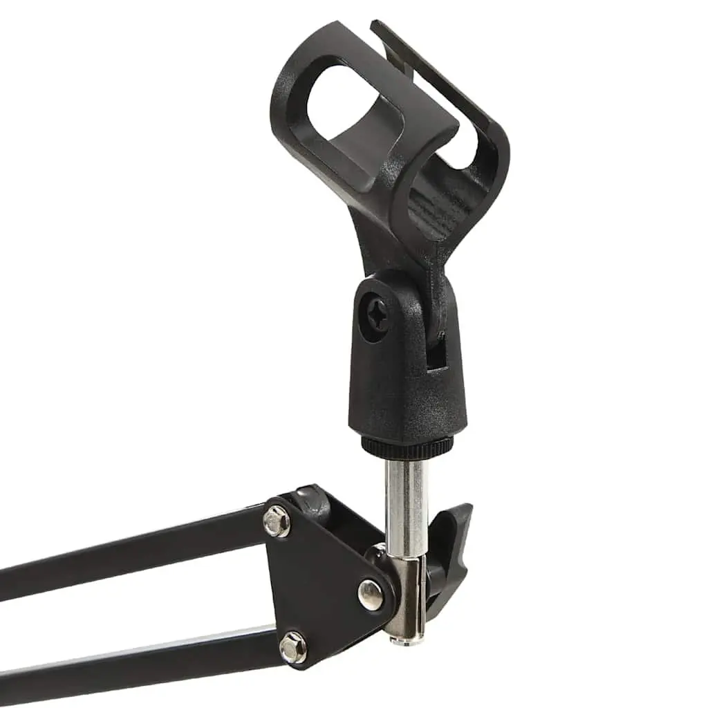Microphone Stand Steel Table Clamp Adjustable Scissor Arm Black Desktop Mount