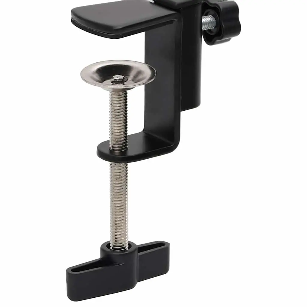 Microphone Stand Steel Table Clamp Adjustable Scissor Arm Black Desktop Mount