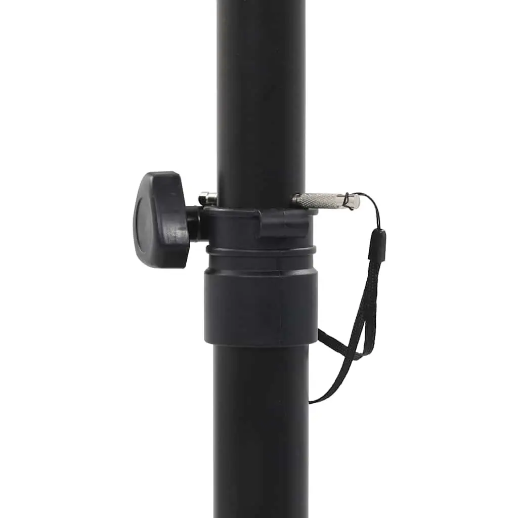 Speaker Stands Steel Adjustable Height 2pcs Black Triangular Base